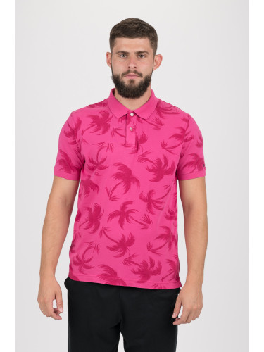 Tommy Hilfiger Polo shirt - ALLOVER PALM GMD SLIM POLO pink