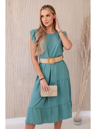 Dress with ruffles dark mint