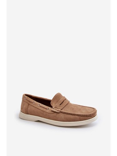 EVENTO Мъжки мокасини от изкуствен велур бежово Rivanell