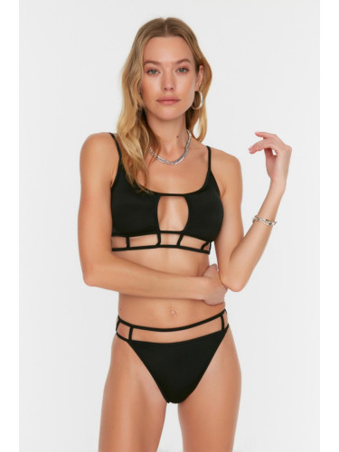 Trendyol Black Bikini Bottoms with Tie Detailed
