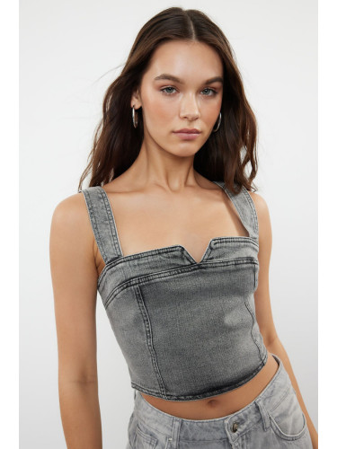 Trendyol Gray Denim Bustier