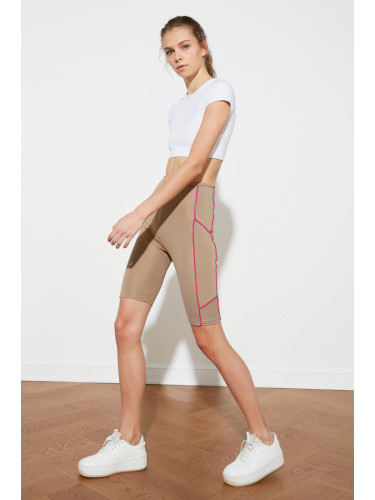 Trendyol Mink Pie Detailed Zippered Biker Sports Leggings