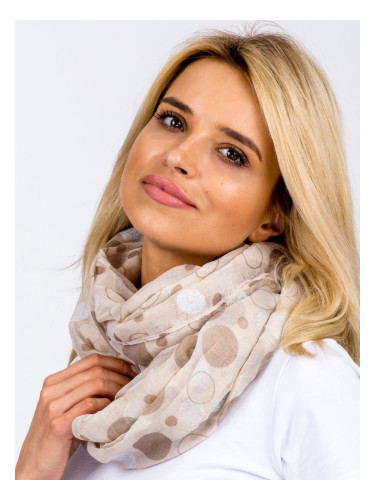 Beige scarf with polka dots