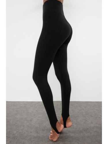 Trendyol Black Brushed Soft Fabric Fuzo Full Length Knitted Sports Tights