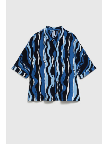 Marisse Women's Shirt L-Ko-4362 Navy