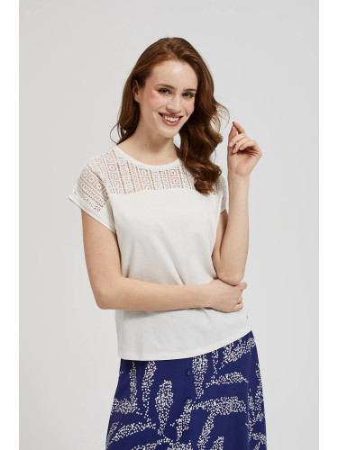 Women's blouse with lace MOODO - white