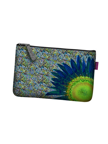 Bertoni Unisex's Pocket Cosmetic Bag Blue Flower