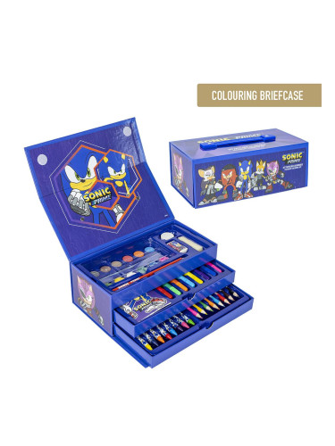 COLOURING STATIONERY SET BRIEFCASE SONIC PRIME