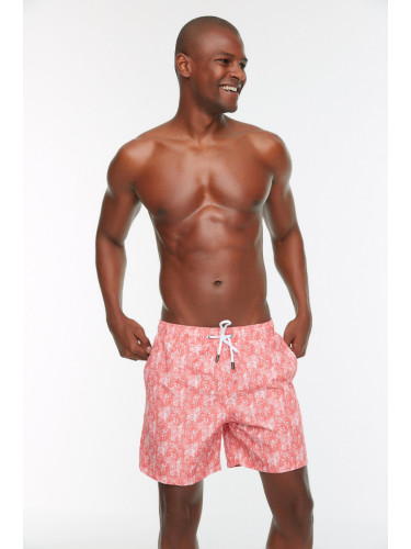 Trendyol Men's Pink Men's Printed Regular Swimwear Swim Shorts