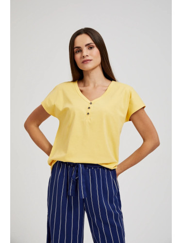 Women's blouse with buttons MOODO - yellow