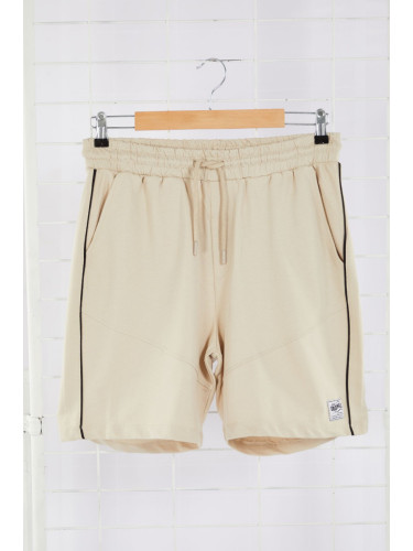 Trendyol Stone Men's Regular Cut More Sustainable 100% Cotton Shorts with Contrast Piping Detail