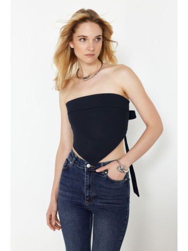 Trendyol Limited Edition Navy Blue Strapless Woven Blouse