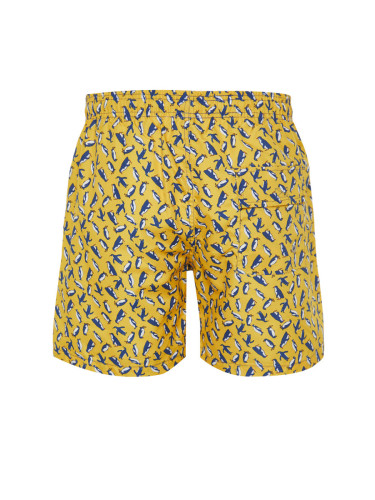 Trendyol Yellow Standard Size Penguin Patterned Sea Shorts