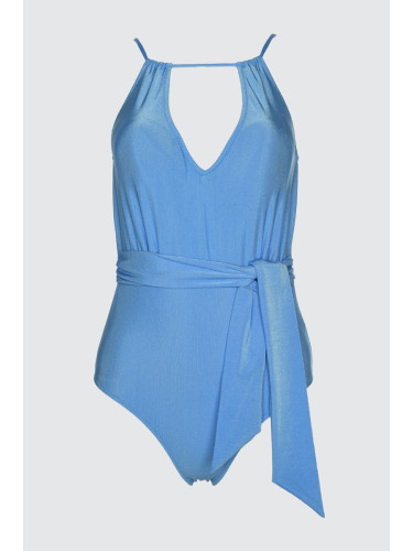 Trendyol Saks Halter Collar Tingling Detailed Swimsuit