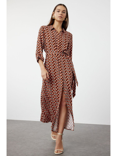 Trendyol Multicolored Geometric Patterned Woven Shirt Dress