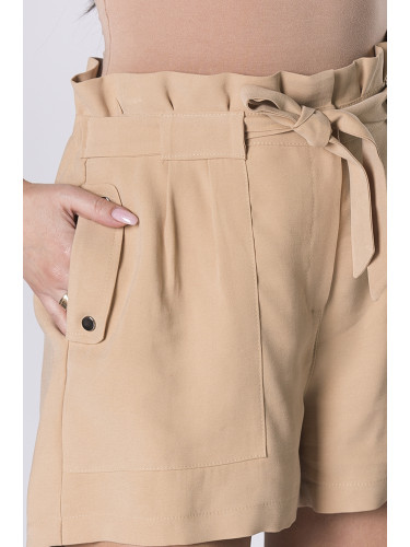 shorts with a paper bag waist