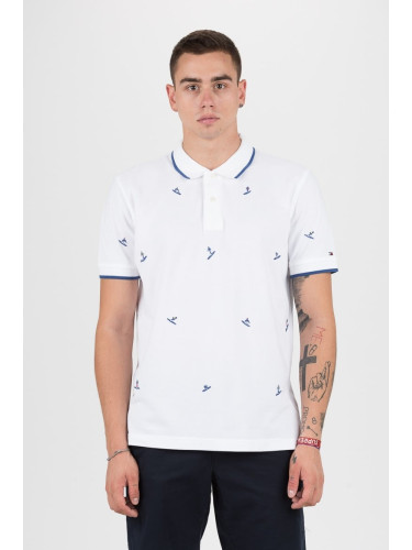 Tommy Hilfiger Polo shirt - ALL OVER EMBROIDERY REGULAR POLO white