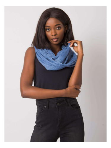 Women's scarf in navy blue and navy blue with polka dots