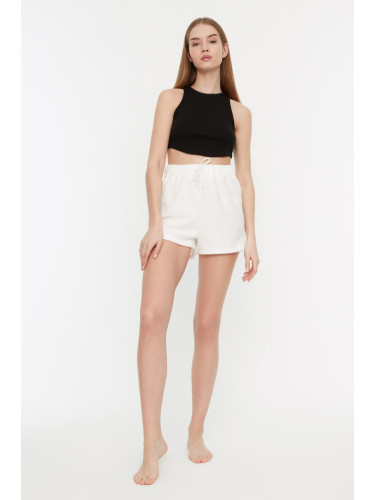 Trendyol Shorts - Ecru - Normal Waist