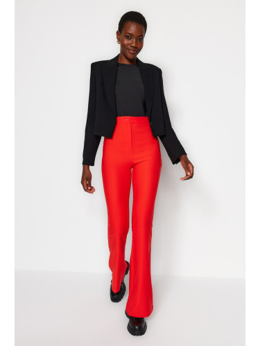 Trendyol Red Spanish Leg Flare Woven Trousers