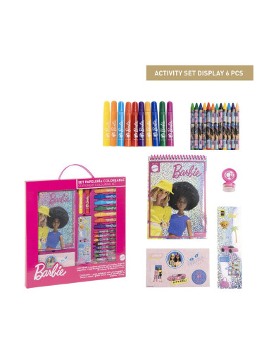 COLOURING STATIONERY SET DISPLAY BARBIE