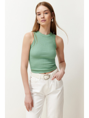 Trendyol Mint Halter Neck Ribbed Flexible Knitted Undershirt