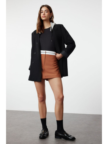 Trendyol Brown Waist Detailed Woven Shorts Skirt Shorts & Bermuda