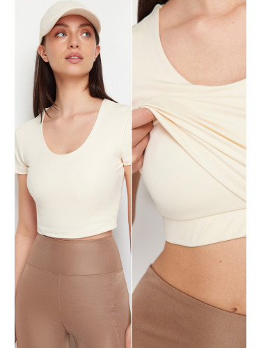 Trendyol Stone 2 Layer Padded Sports Bra Crop Knitted Sports Top/Blouse