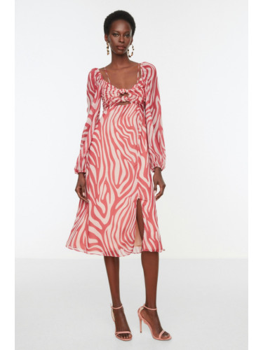 Trendyol Multicolored Chiffon Knot Chiffon Evening Dress