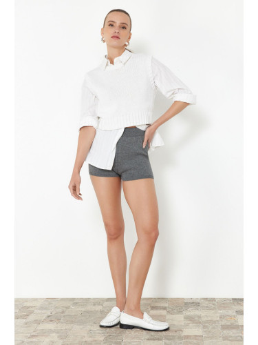 Trendyol Gray Premium Yarn Shorts & Bermuda