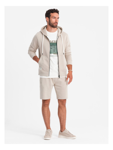 Ombre Men's sweatshirt set unbuttoned sweatshirt + shorts