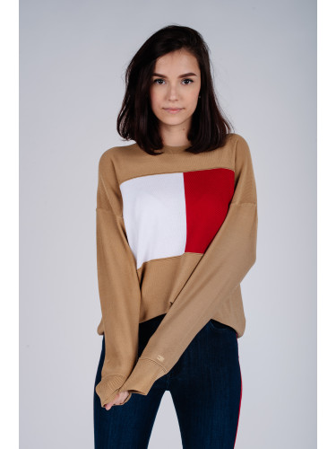 Tommy Hilfiger Sweater - ICON FLAG C-NK SWT beige