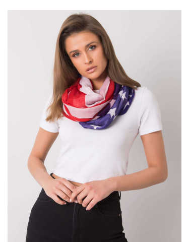 White and red scarf with print