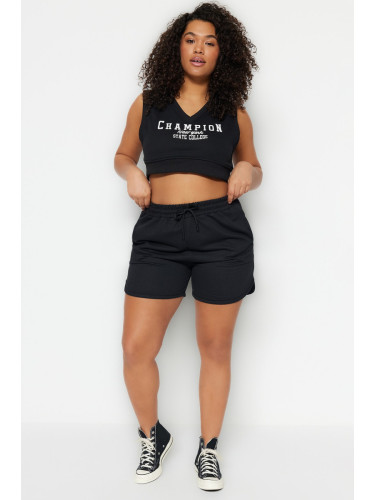 Trendyol Curve Black Thin Knitted Shorts