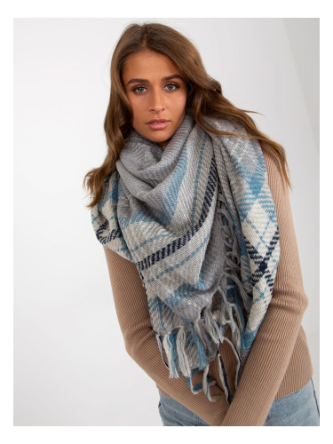 Women's grey checkered scarf