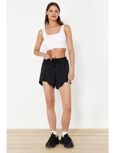 Trendyol Black 2-Layer Knitted Sports Shorts with Inside Shorts