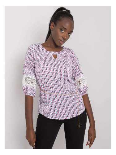 Lady's blouse with white-pink pattern