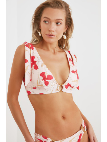 Trendyol Multicolored Leaf Print Bikini Top