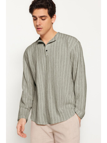 Trendyol Beige Relaxed Fit Linen Shirt