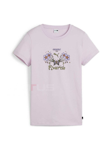 ДАМСКА ТЕНИСКА PUMA 62540760 GRAPHICS GROW & FLOURISH TEE БЛЕДОРОЗОВА