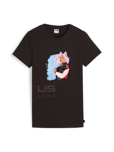 ДАМСКА ТЕНИСКА PUMA 62540801 GRAPHICS POSITIVE VIBE TEE ЧЕРНА