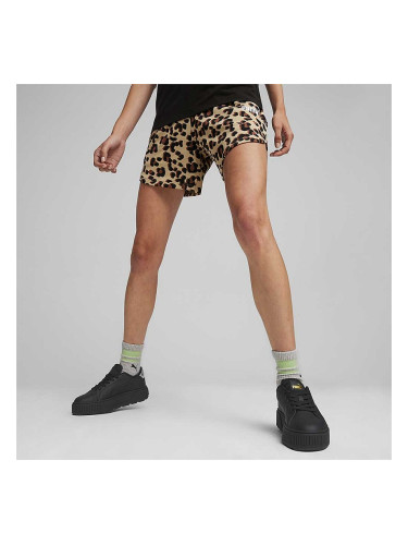 ДАМСКИ КЪСИ ПАНТАЛОНИ PUMA 67792883 ESS+ ANIMAL 5IN AOP SHORTS БЕЖОВИ