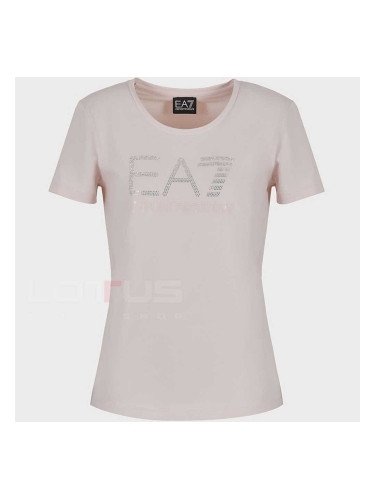 ДАМСКА ТЕНИСКА EA7 EMPORIO ARMANI 3DTT21 TRAIN LOGO SERIES W TEE SS FANCY STRASS РОЗОВА