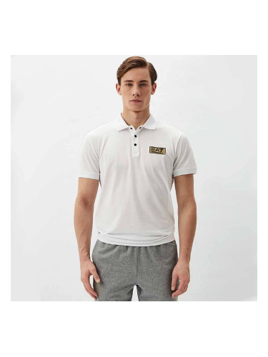 МЪЖКА ТЕНИСКА EA7 EMPORIO ARMANI 3DPF02 TRAIN GOLD LABEL M POLO PIMA PQ БЯЛА
