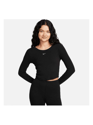 ДАМСКА БЛУЗА NIKE NSW CHLL KNT MRIB LS TOP ЧЕРНА