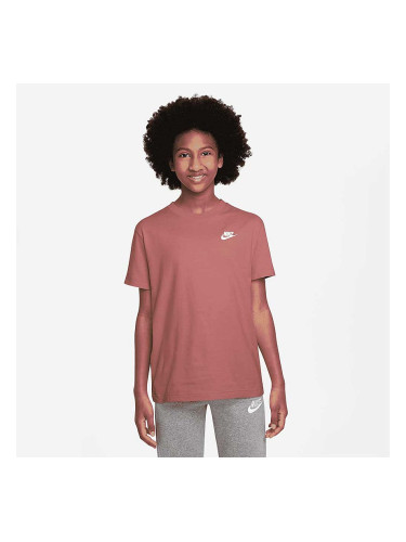 ДЕТСКА ТЕНИСКА ЗА МОМИЧЕ NIKE NSW TEE CLUB SS BOY РОЗОВО-КАФЯВА