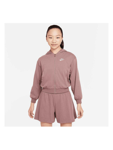 ДЕТСКО ГОРНИЩЕ ЗА МОМИЧЕ NIKE NSW FZ HDY JSY LBR БЛЕДОКАФЯВО