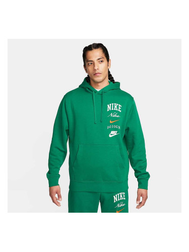 МЪЖКИ СУИТШЪРТ NIKE CLUB BB PO HDY STACK GX ЗЕЛЕН