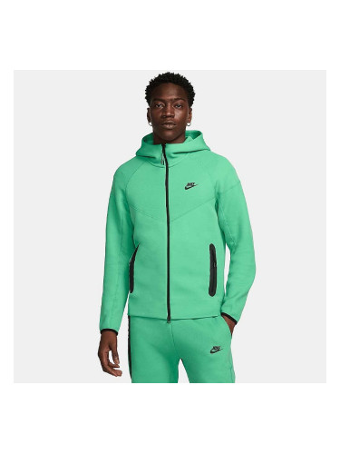 МЪЖКО ГОРНИЩЕ NIKE TCH FLC FZ WR HOODIE СВЕТЛОЗЕЛЕНО
