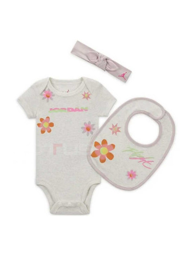 ДЕТСКИ КОМПЛЕКТ ЗА МОМИЧЕ NIKE JORDAN GIRLS DELORIS 3PC SET СИВ